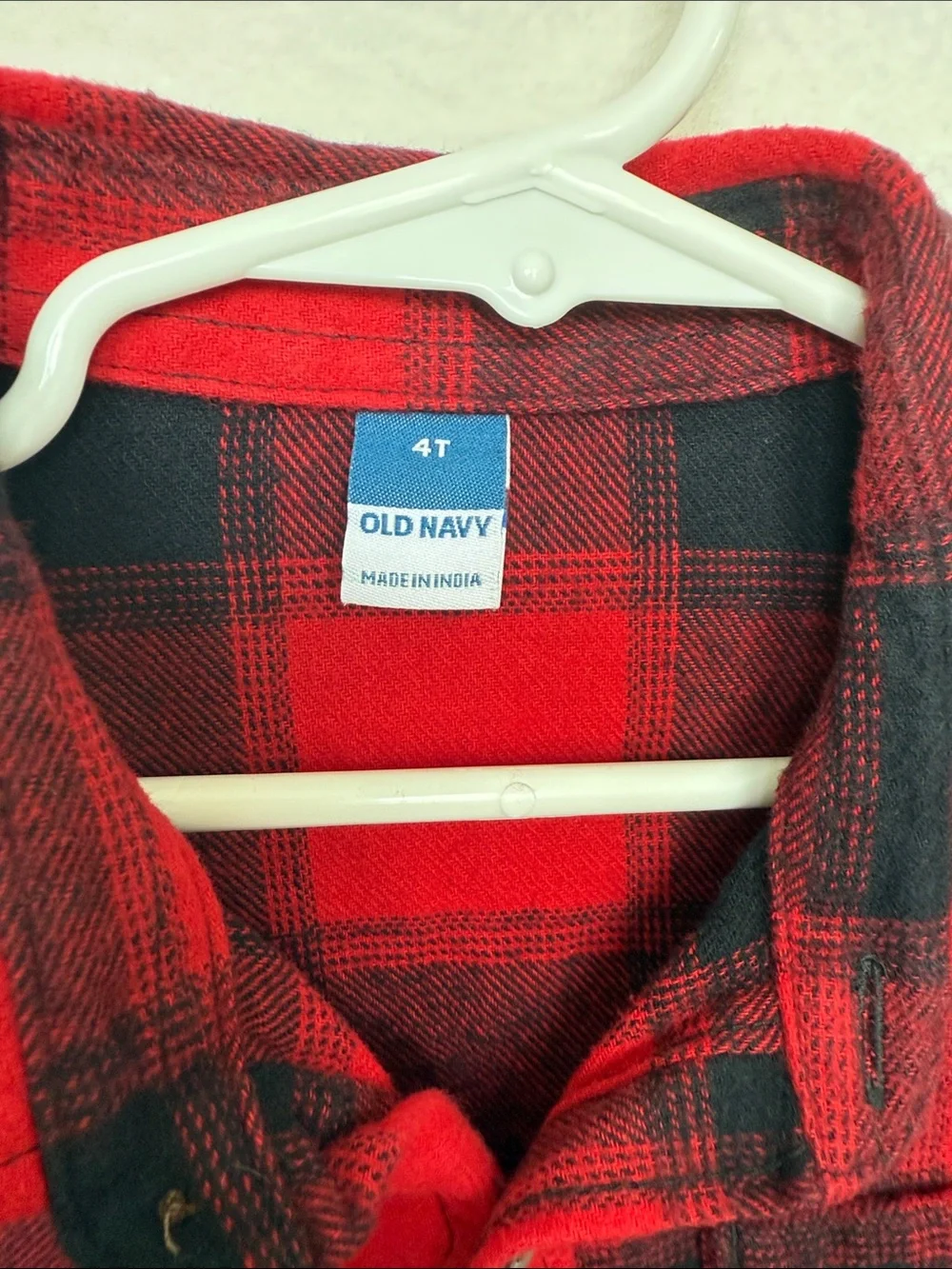 Old Navy Red and Black Plaid Button-Down Shirt